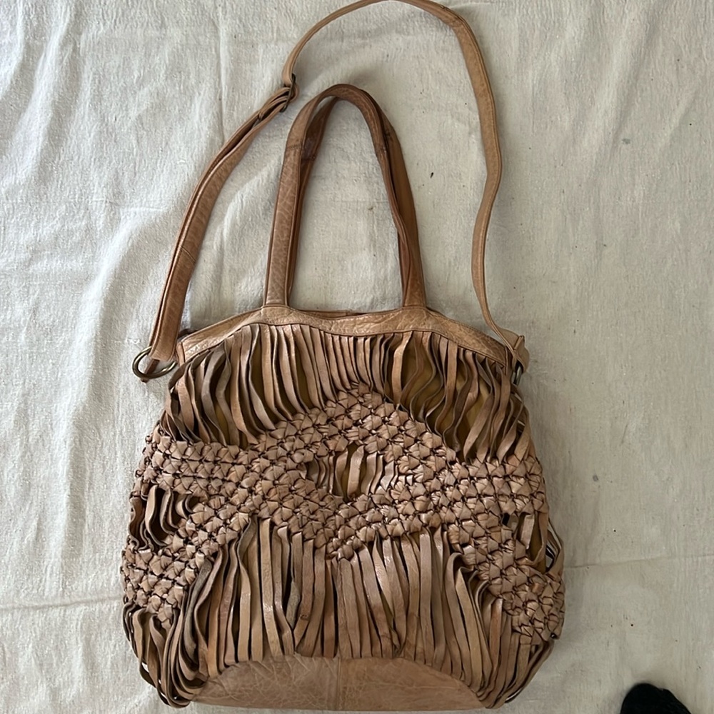 DAY & MOOD Large Leather Tote  Boho Bohemian
